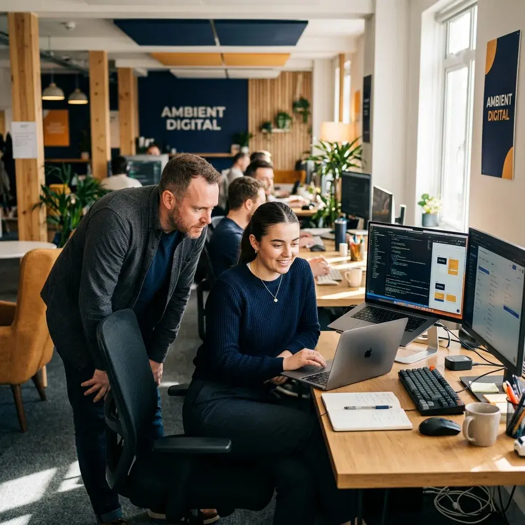 Trainee applying skills in a workplace environment